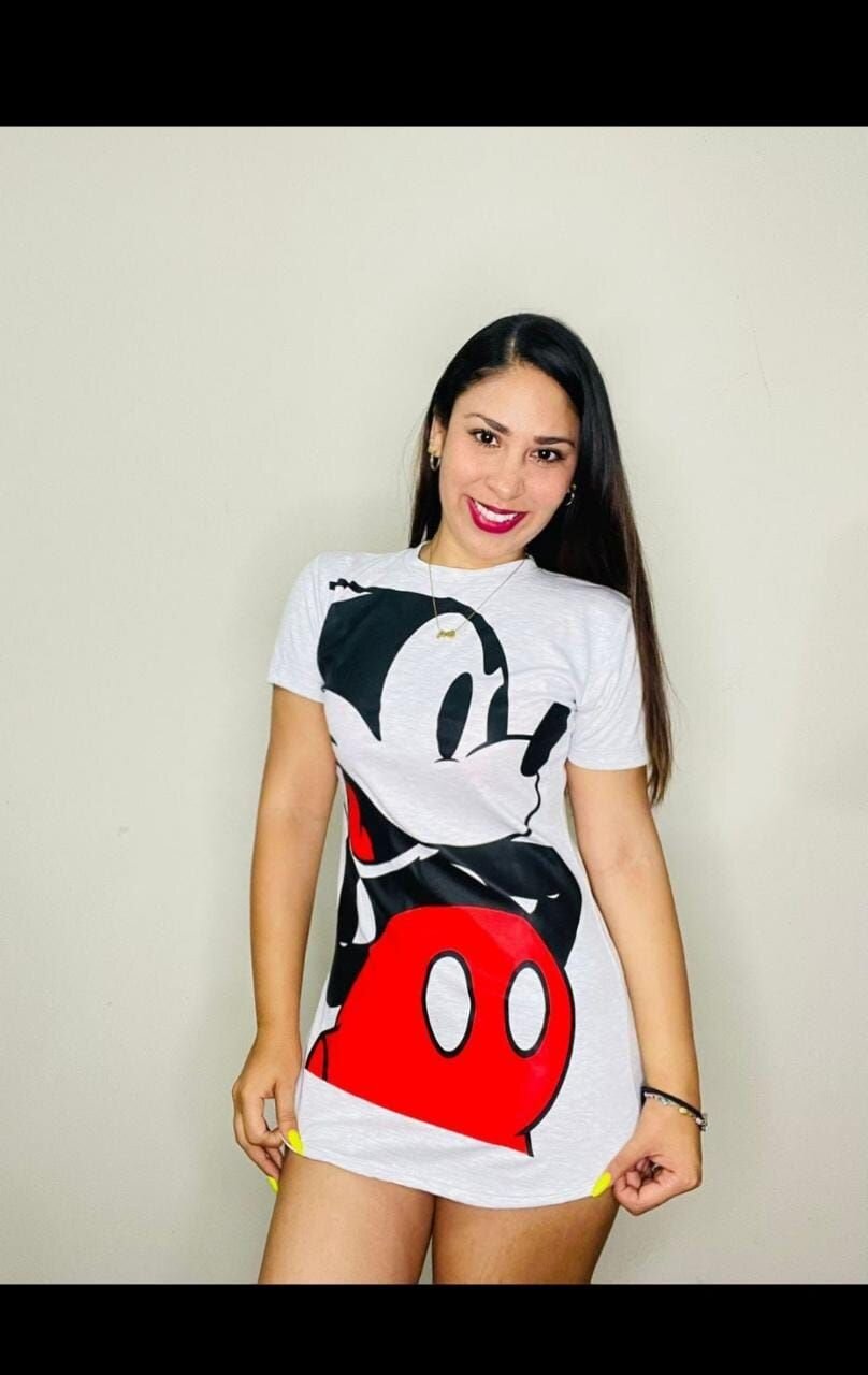 Polivestido blanco con estampado de Mickey