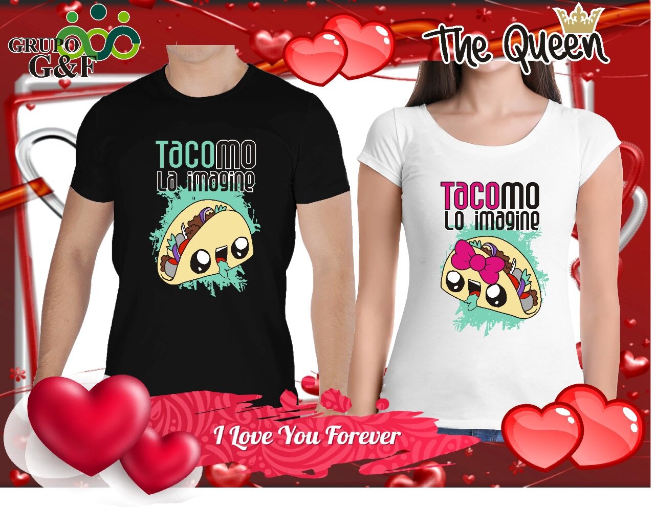 Polo de parejas estampado de Tacomo